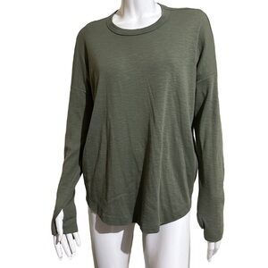 aerie Green Crew Neck Long Sleeve WITH THUMB HOLES!!!!
